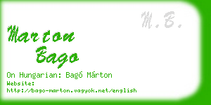 marton bago business card