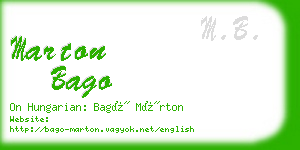 marton bago business card